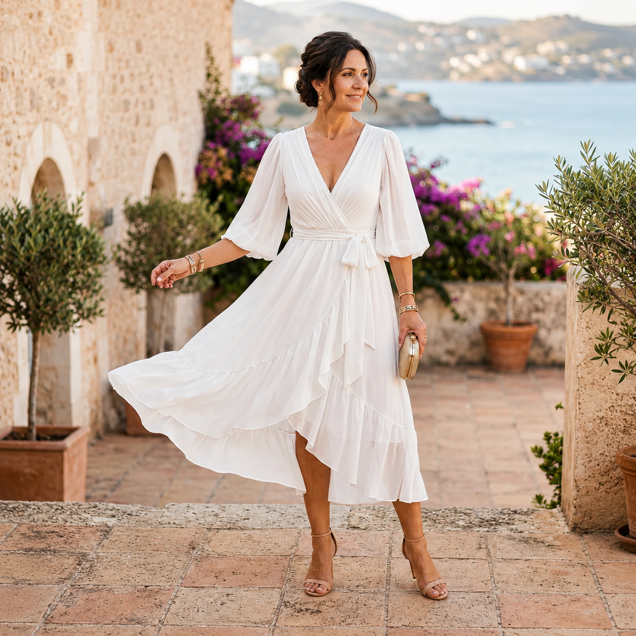 Mirabelle – Flowing V-Neck Midi Dress