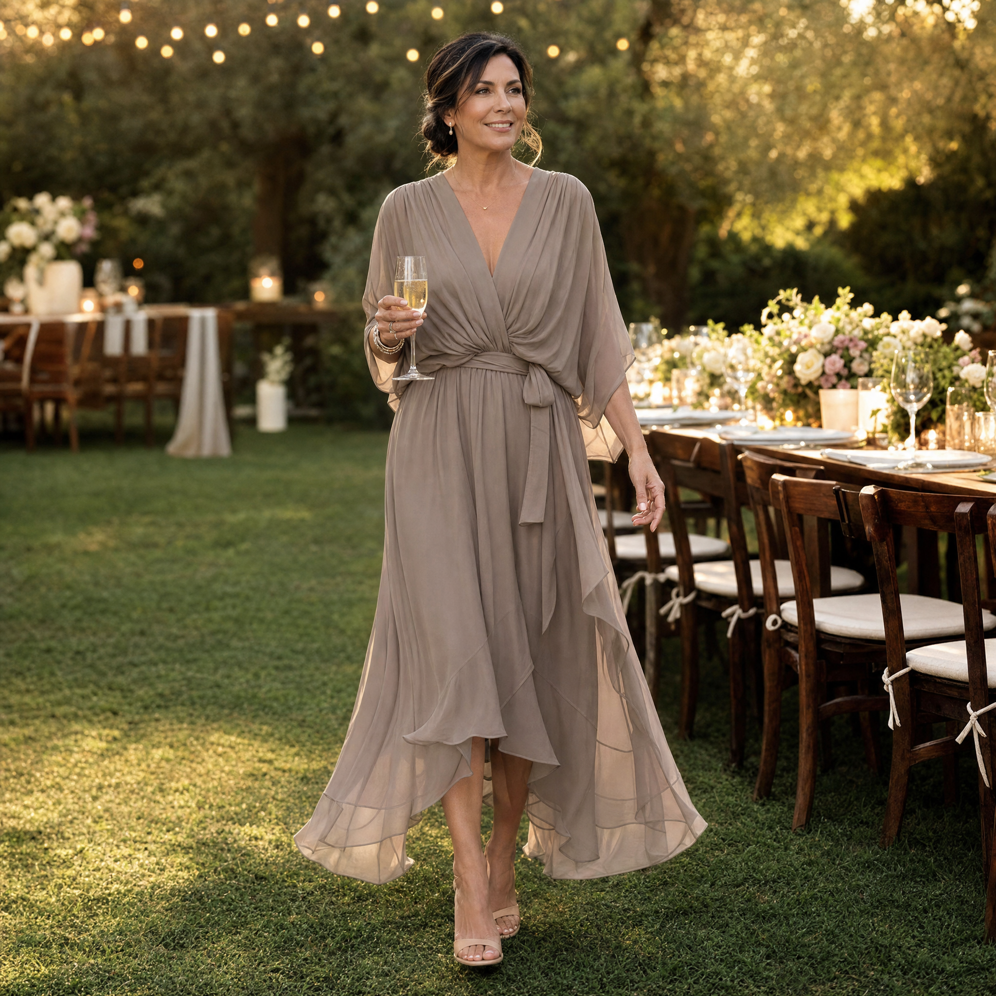 Mirabelle – Flowing V-Neck Midi Dress