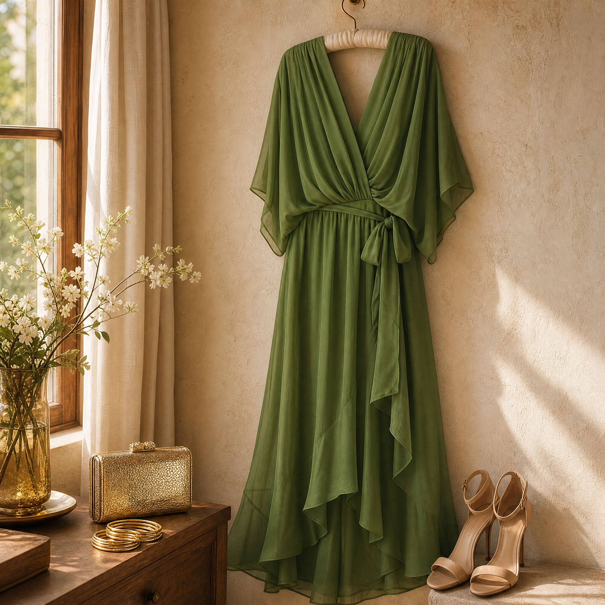 Mirabelle – Flowing V-Neck Midi Dress