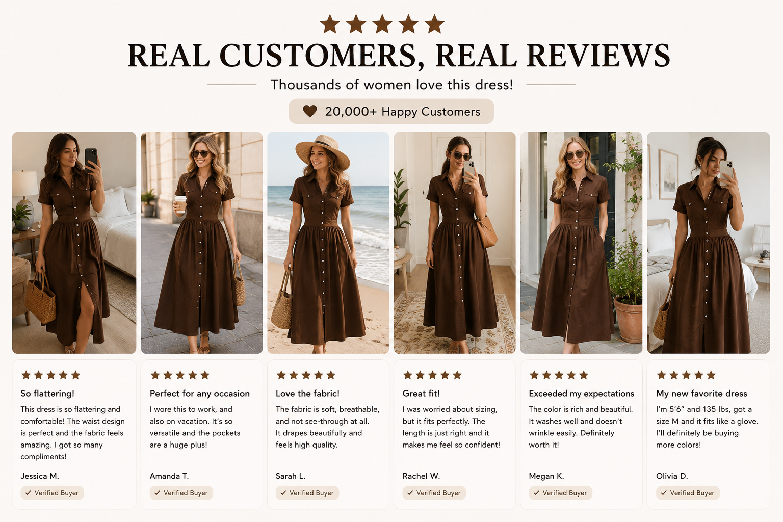 Customer review and outfit gallery
