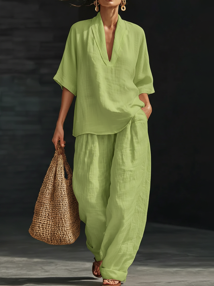New Arrivals🔥 Casual And Cozy Minimalist Linen Two-piece Set