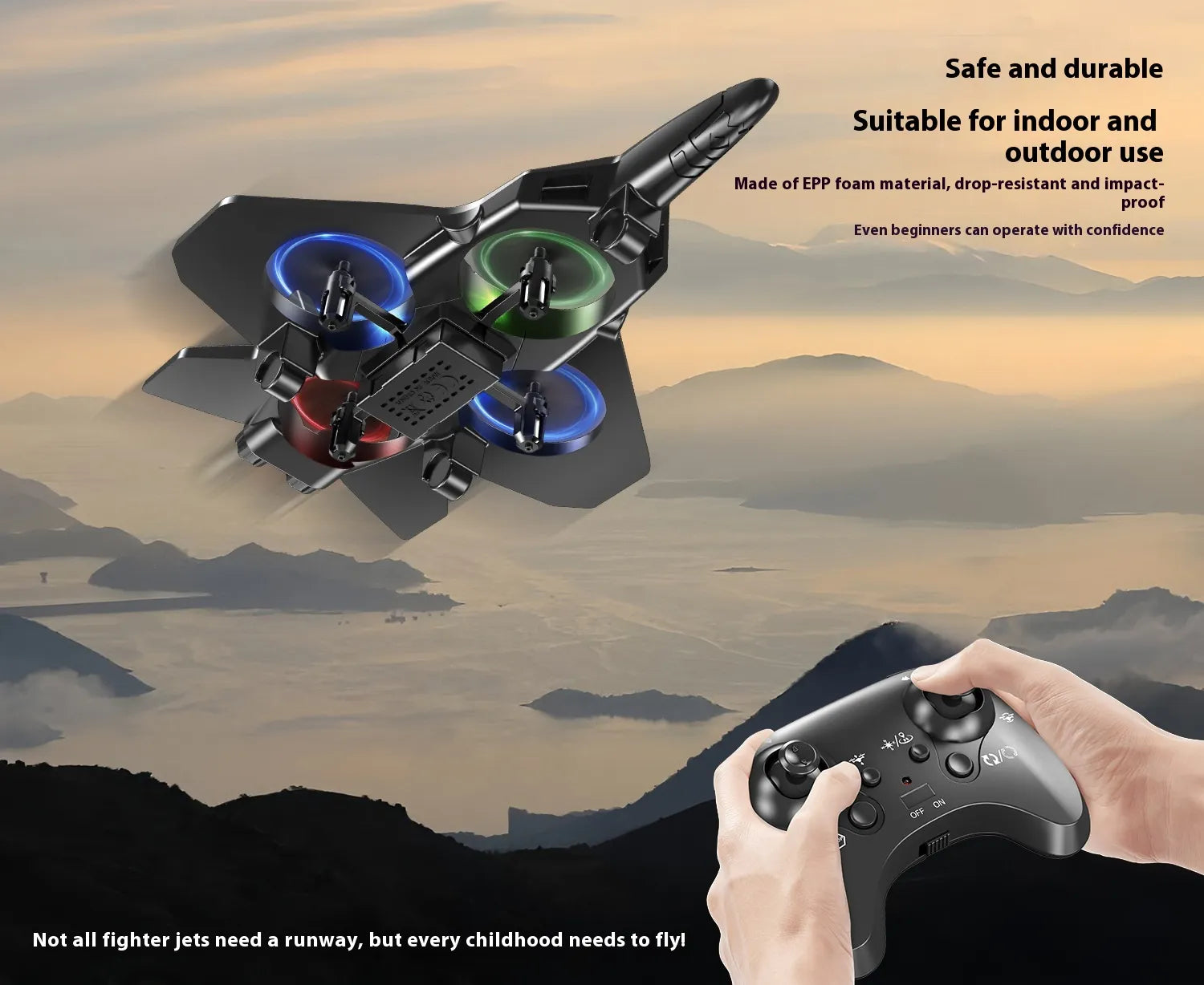 LED Foam Drone for Kids | Remote Control Flying Toy Plane