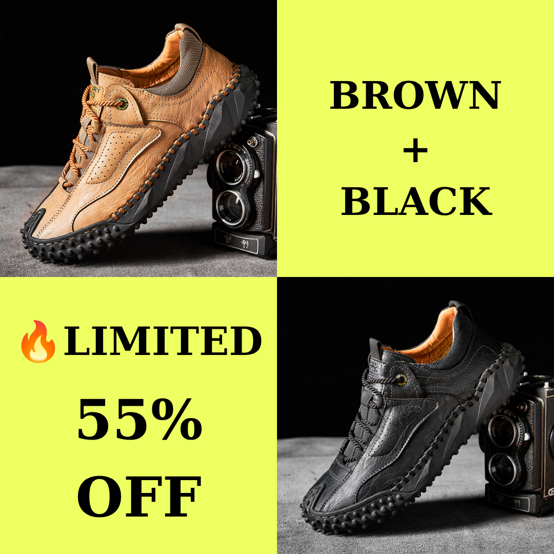 🔥 60% Off – Classic Leather Hiking Boots | Genuine leather, arch support, wide toe box, waterproof and slip-resistant