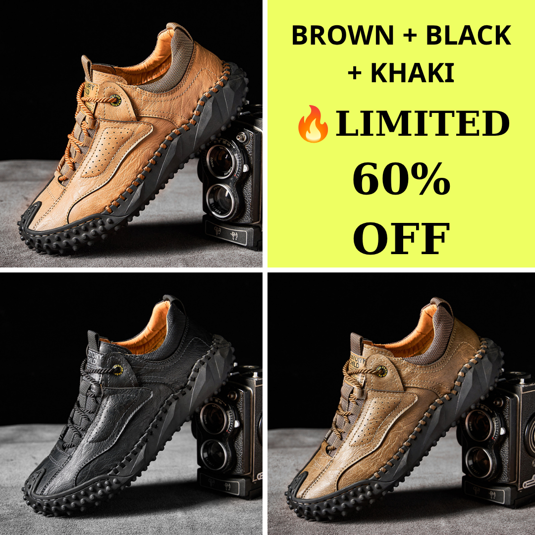 🔥 60% Off – Classic Leather Hiking Boots | Genuine leather, arch support, wide toe box, waterproof and slip-resistant