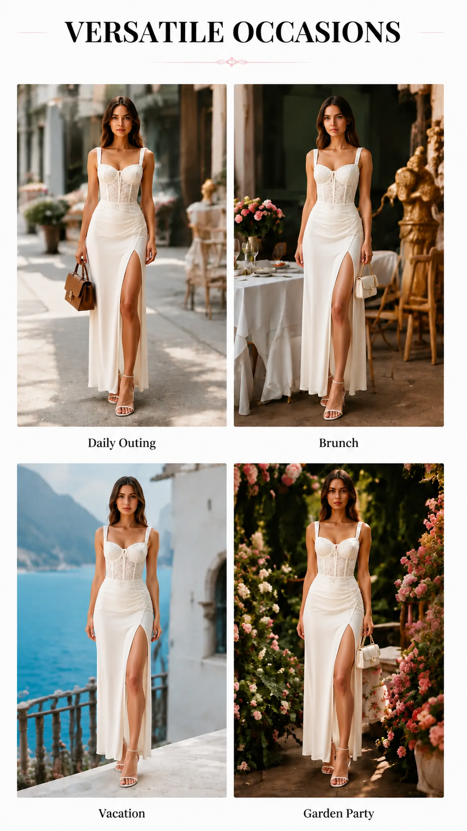 New product launch 🔥 Pearl Lace Corset Maxi Dress