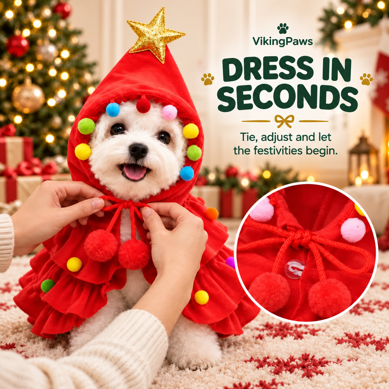 🎄 Turn Your Pet Into a Christmas Tree! 🐶 Funny Holiday Pet Outfit(buy2 free shipping)
