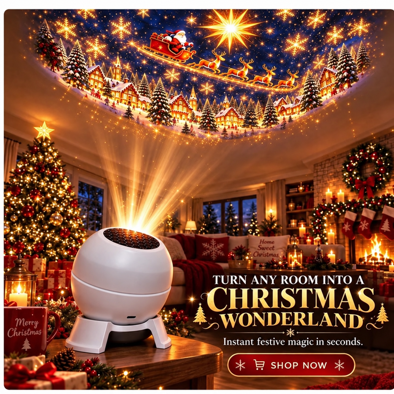 🎅 Turn Any Room Into a Christmas Wonderland – Holiday Projection Night Light(buy 2 free shipping)