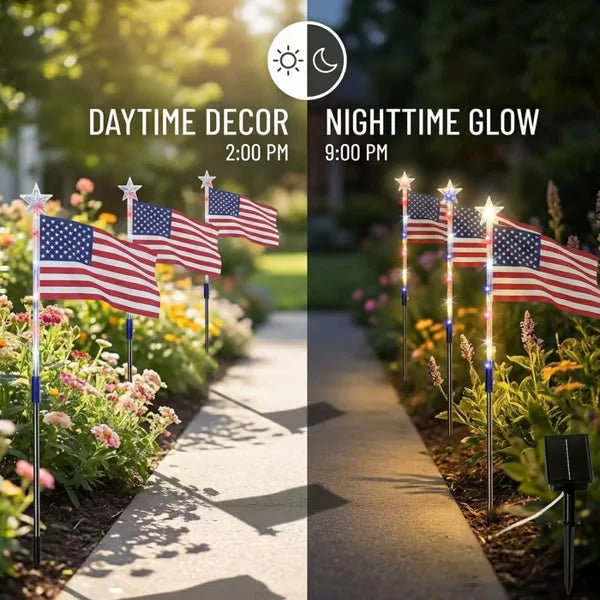 🔥Last Day 50% OFF 🔥MADE IN USA-8-Piece Flag Light Set🔥 – 4th of July Decorations✨