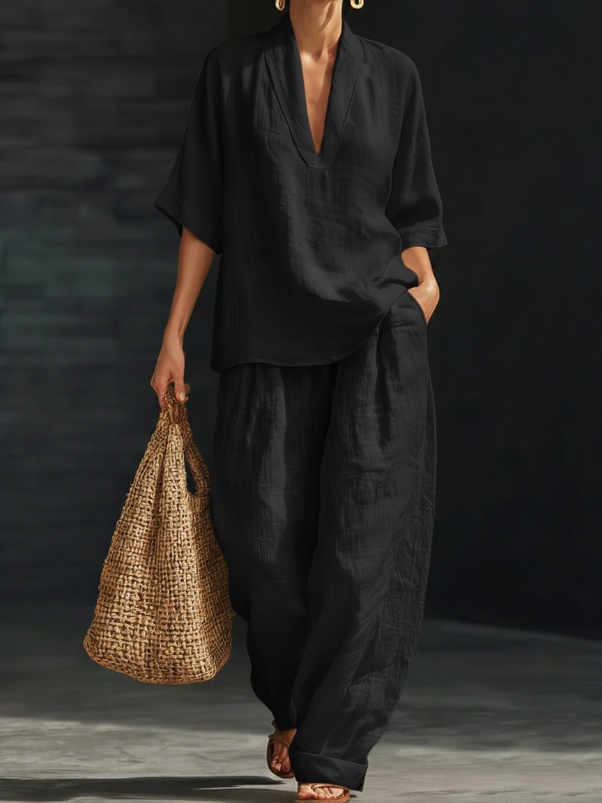 New Arrivals🔥 Women's Casual Cozy Minimalist Linen Two-piece Set