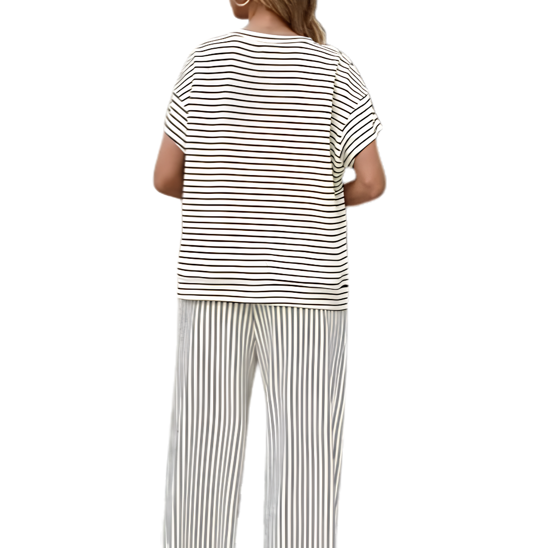 Striped Relaxed Lounge Two-Piece Set