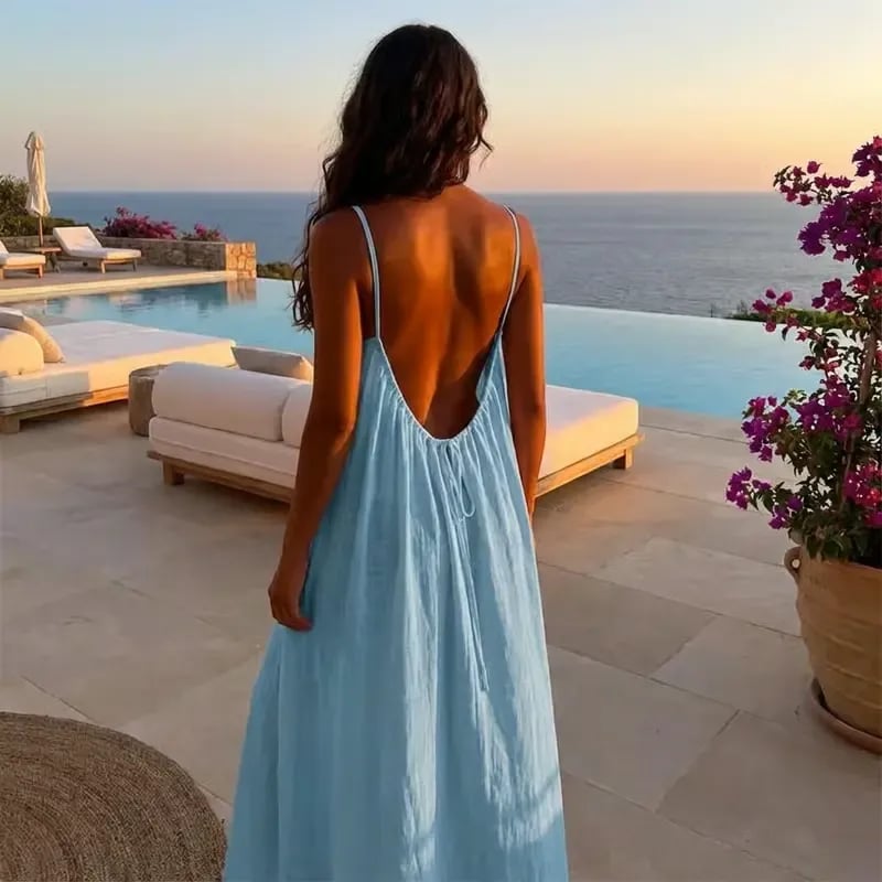 ✨ Feel Irresistible Together — Elegant Backless Cami Dress for Romantic Moments