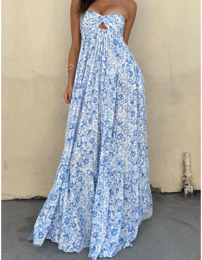Sexy off-shoulder floral maxi dress