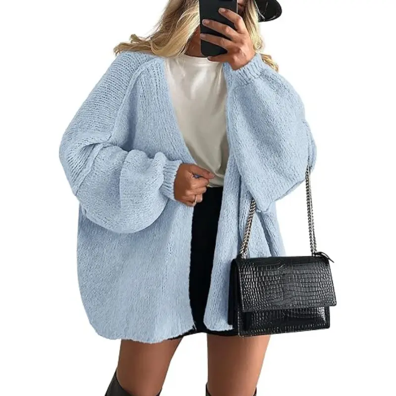 PrettyGarden Women's Oversized Cardigan Sweater - Lightweight Knit