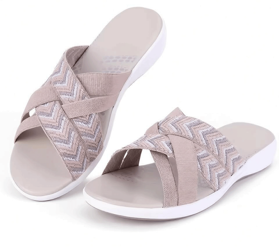 Women Thick Cushion Slippers 2026 Summer Non-Slip Sandals Lightweight Casual Beach Slippers Open Toe Width Cross Strap Sandals