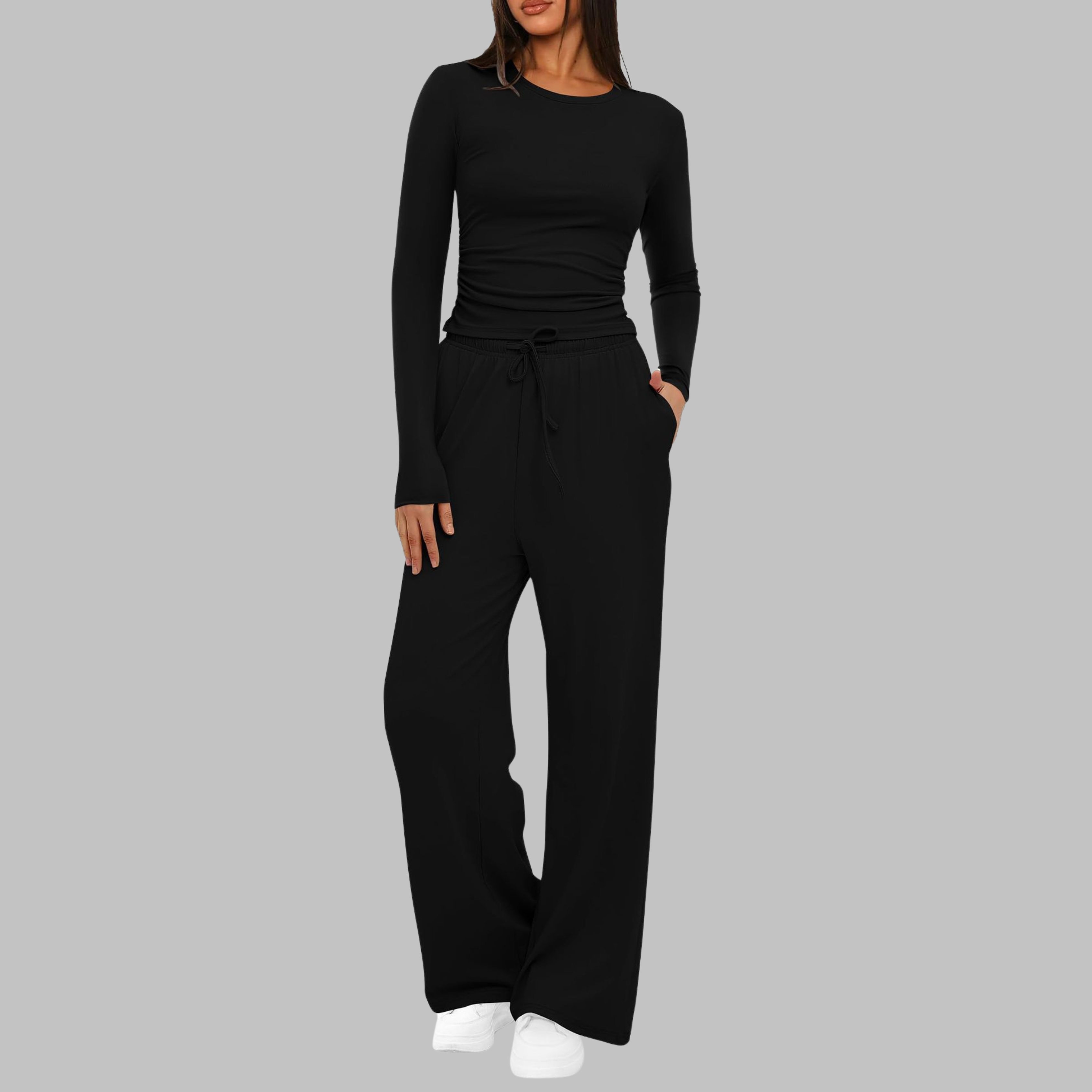 BELLE | Long Sleeve Wide Leg Women's Set