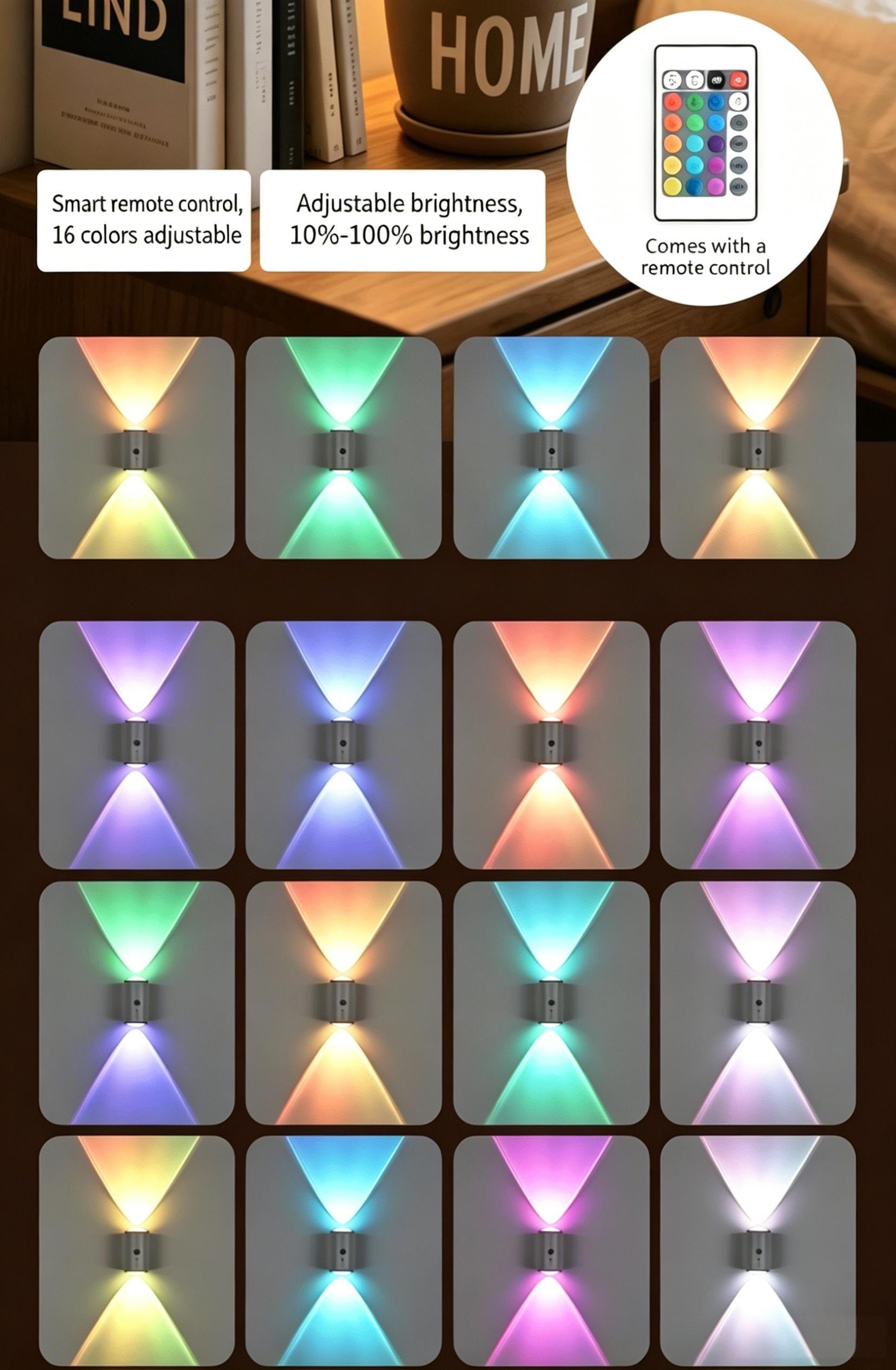 Human body sensor light — 16 colors, rechargeable, magnetic wall mount.