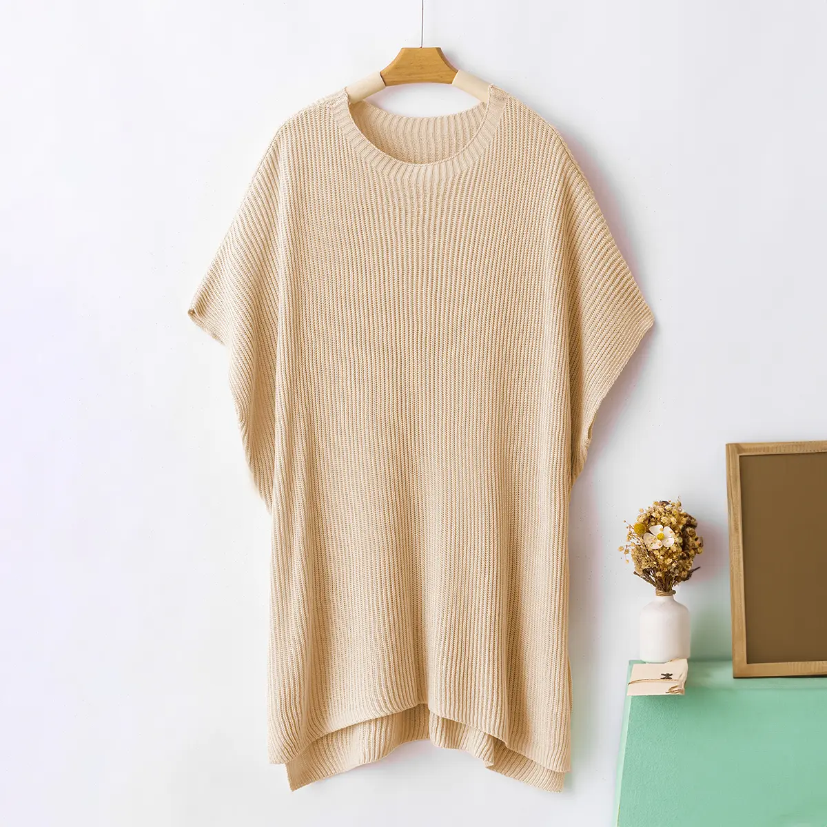  Oversized Cozy Ribbed Knit Top for Women