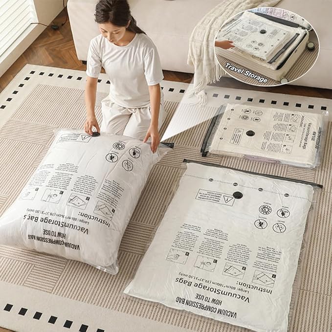 Vacuum compression bag storage bag: equipped with wireless vacuum pump