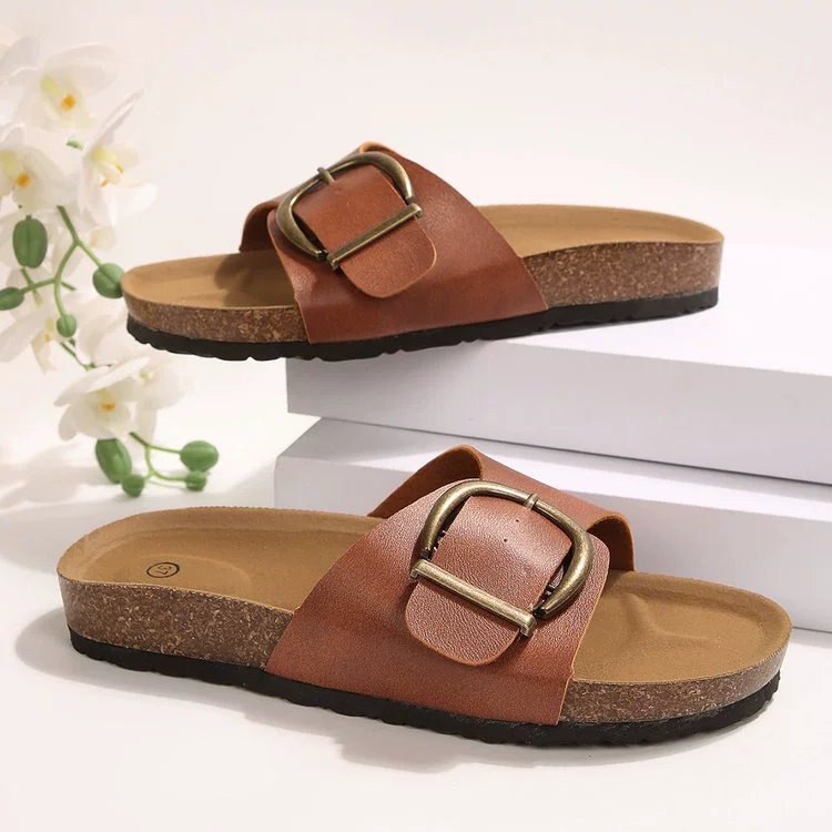 Fashionable retro women's flat sandals