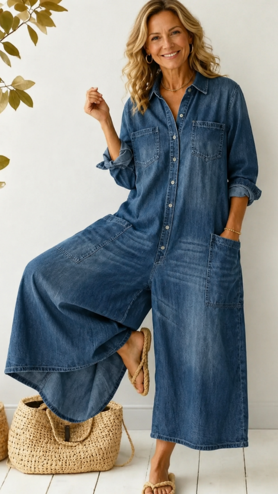 Women's Cozy And Casual Cotton Jumpsuit