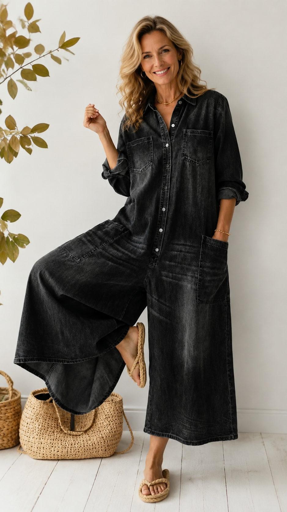 Women's Cozy And Casual Cotton Jumpsuit