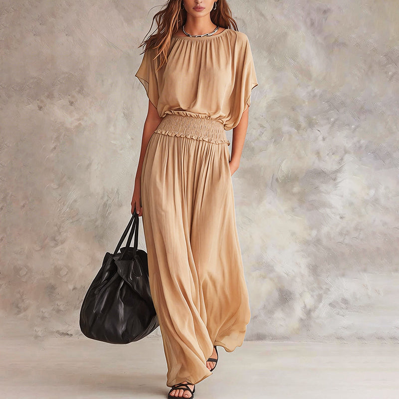 Women's Flowing Smocked Waist Maxi Dress
