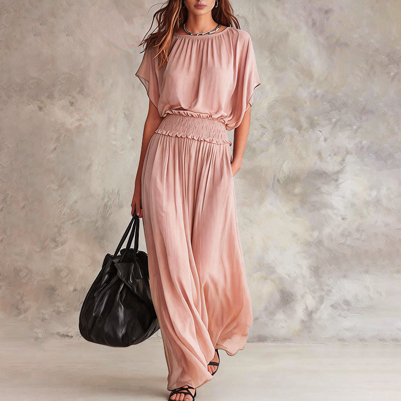Women's Flowing Smocked Waist Maxi Dress
