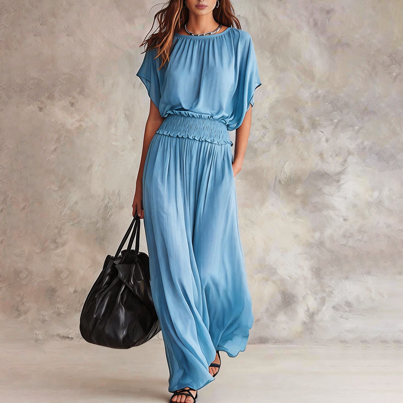 Women's Flowing Smocked Waist Maxi Dress