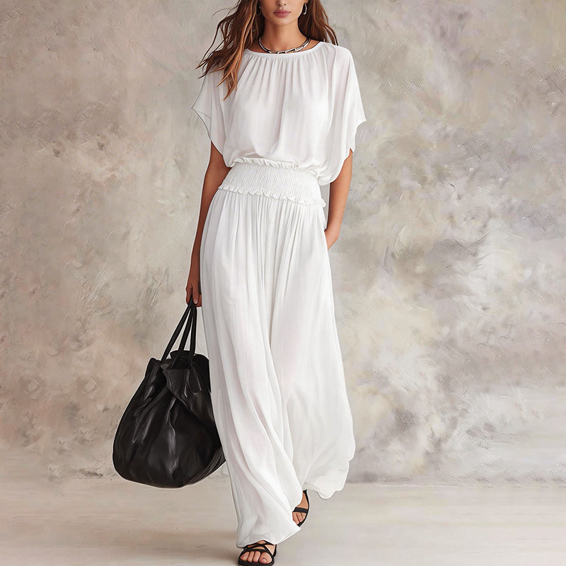 Women's Flowing Smocked Waist Maxi Dress