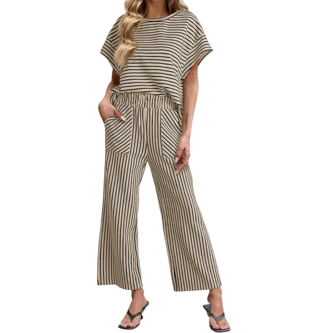 Striped Relaxed Lounge Two-Piece Set