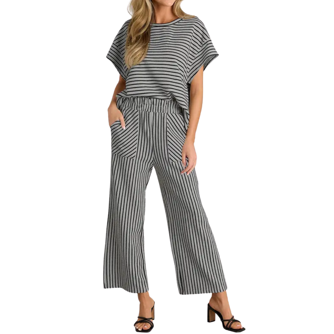 Striped Relaxed Lounge Two-Piece Set