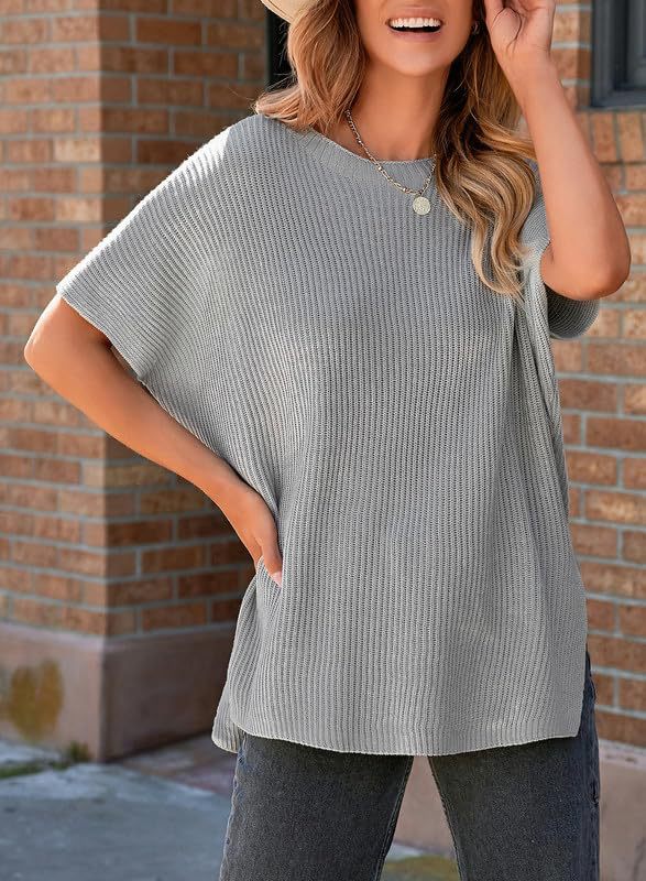  Oversized Cozy Ribbed Knit Top for Women