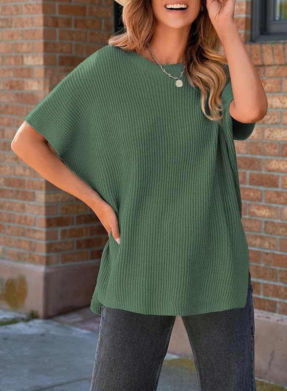  Oversized Cozy Ribbed Knit Top for Women