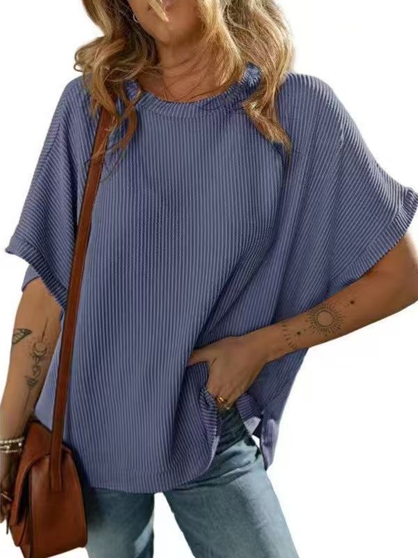  Oversized Cozy Ribbed Knit Top for Women