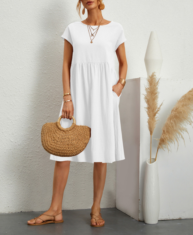 Abito da donna – Abito midi con scollatura rotonda e vestibilità ampia
