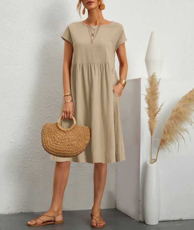 Abito da donna – Abito midi con scollatura rotonda e vestibilità ampia