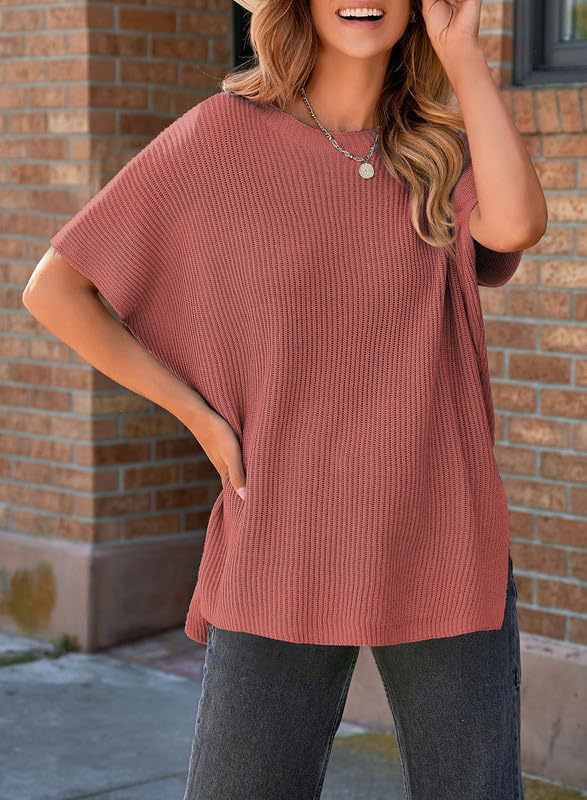 Oversized Cozy Ribbed Knit Top for Women