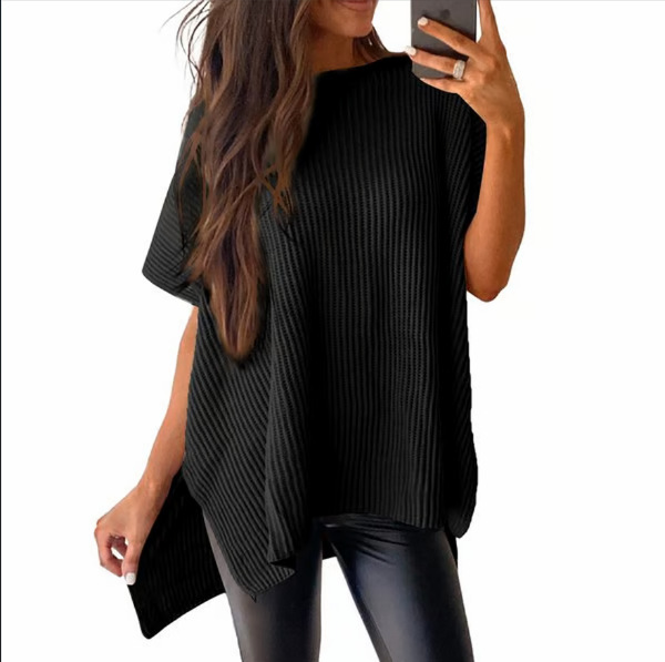  Oversized Cozy Ribbed Knit Top for Women