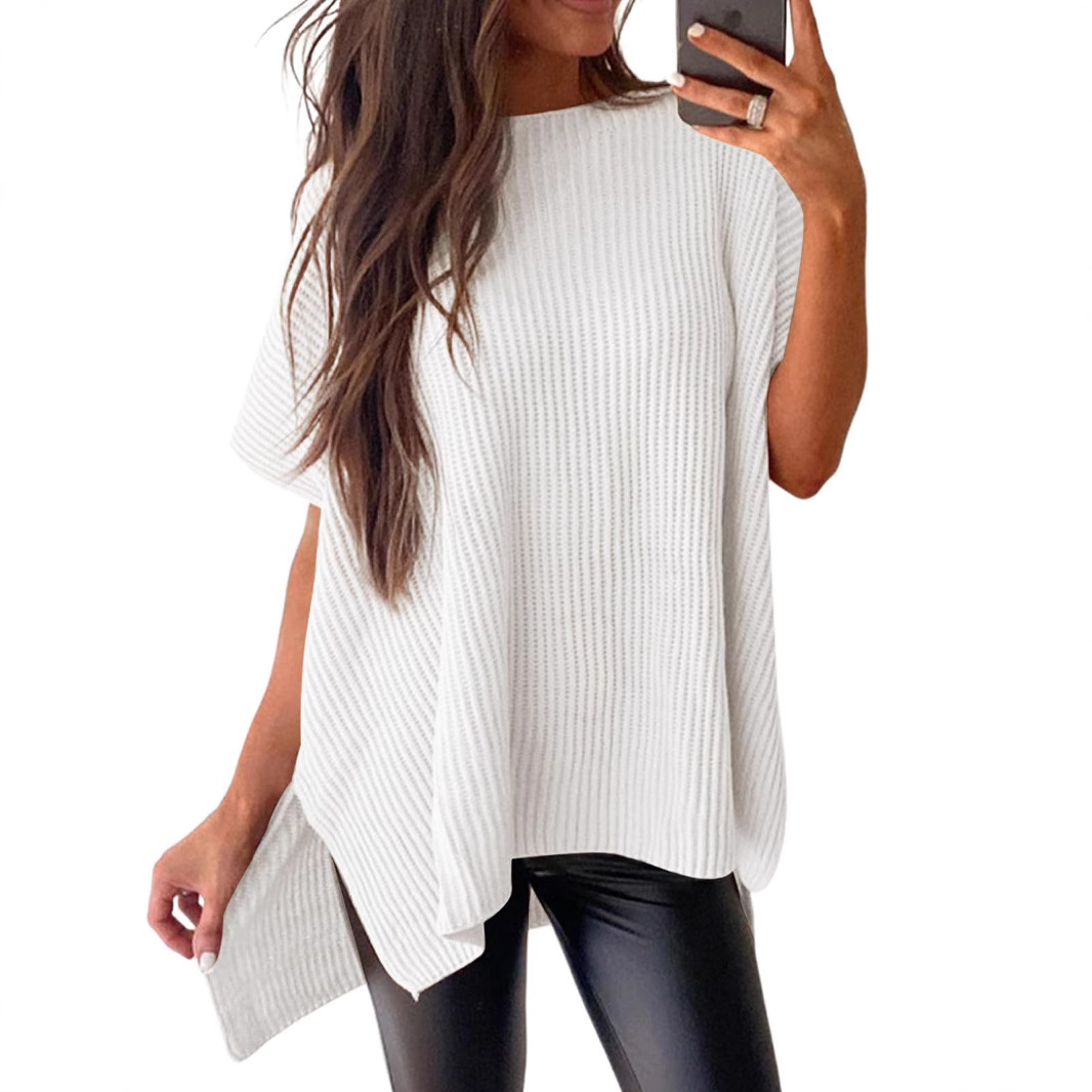 Oversized Cozy Ribbed Knit Top for Women