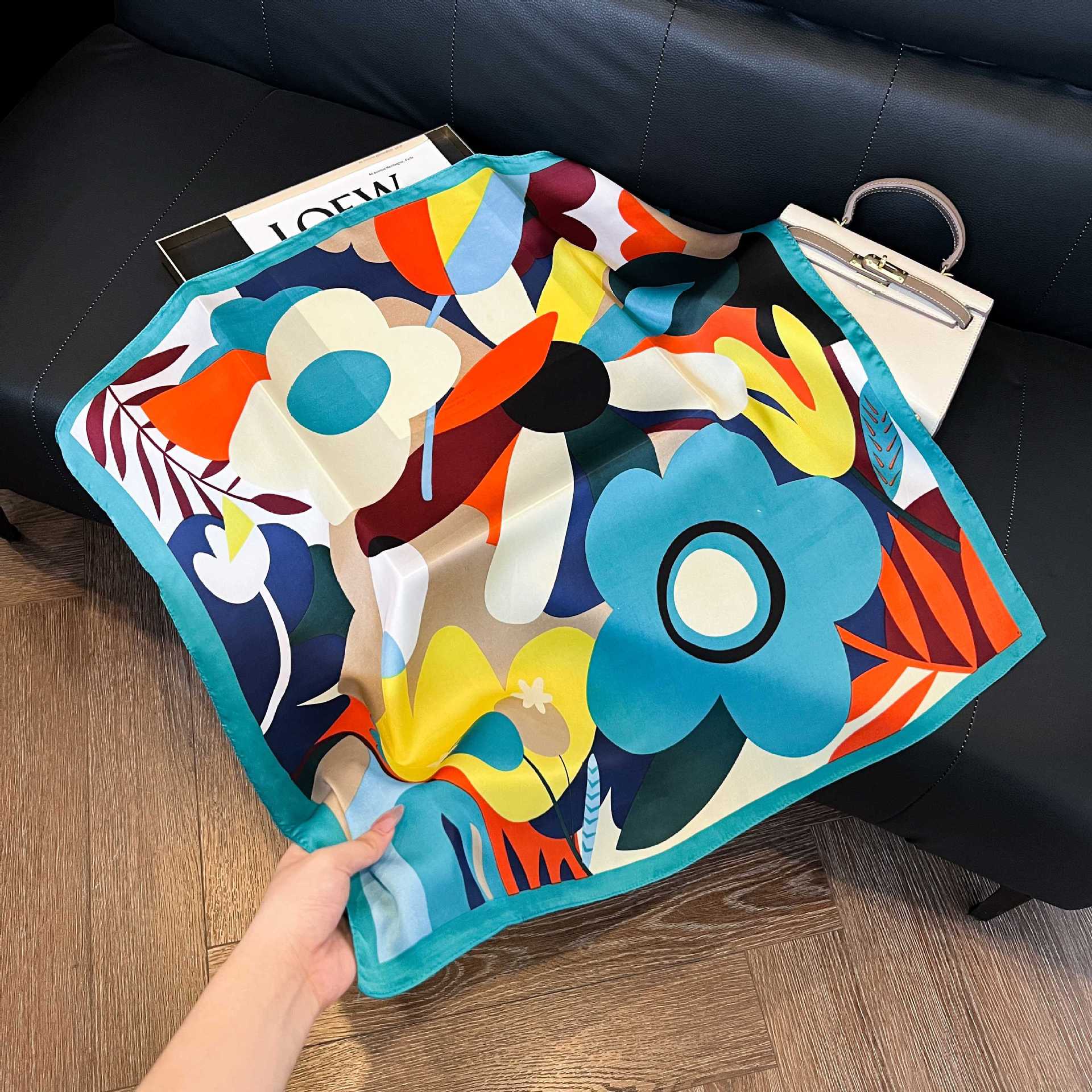 Sallys Boutique 100% Silk Scarf Belts Print Office Necktie Collar Hairband 53cm