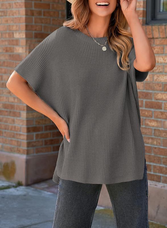  Oversized Cozy Ribbed Knit Top for Women