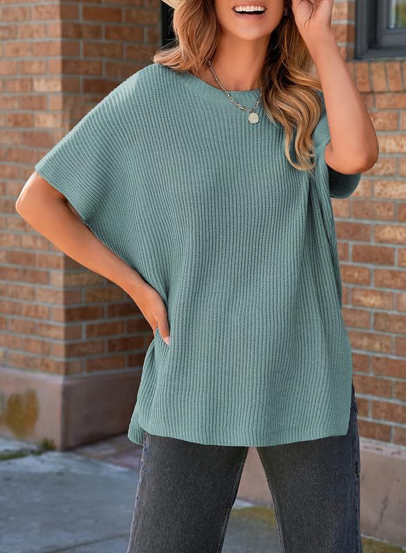  Oversized Cozy Ribbed Knit Top for Women