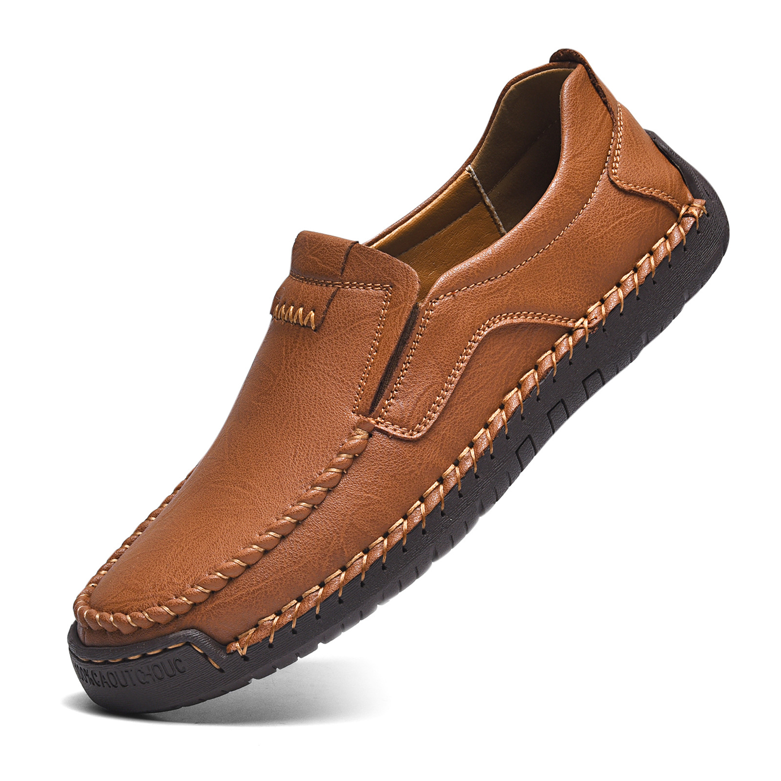 Men's handcrafted genuine leather orthopedic loafers with arch support