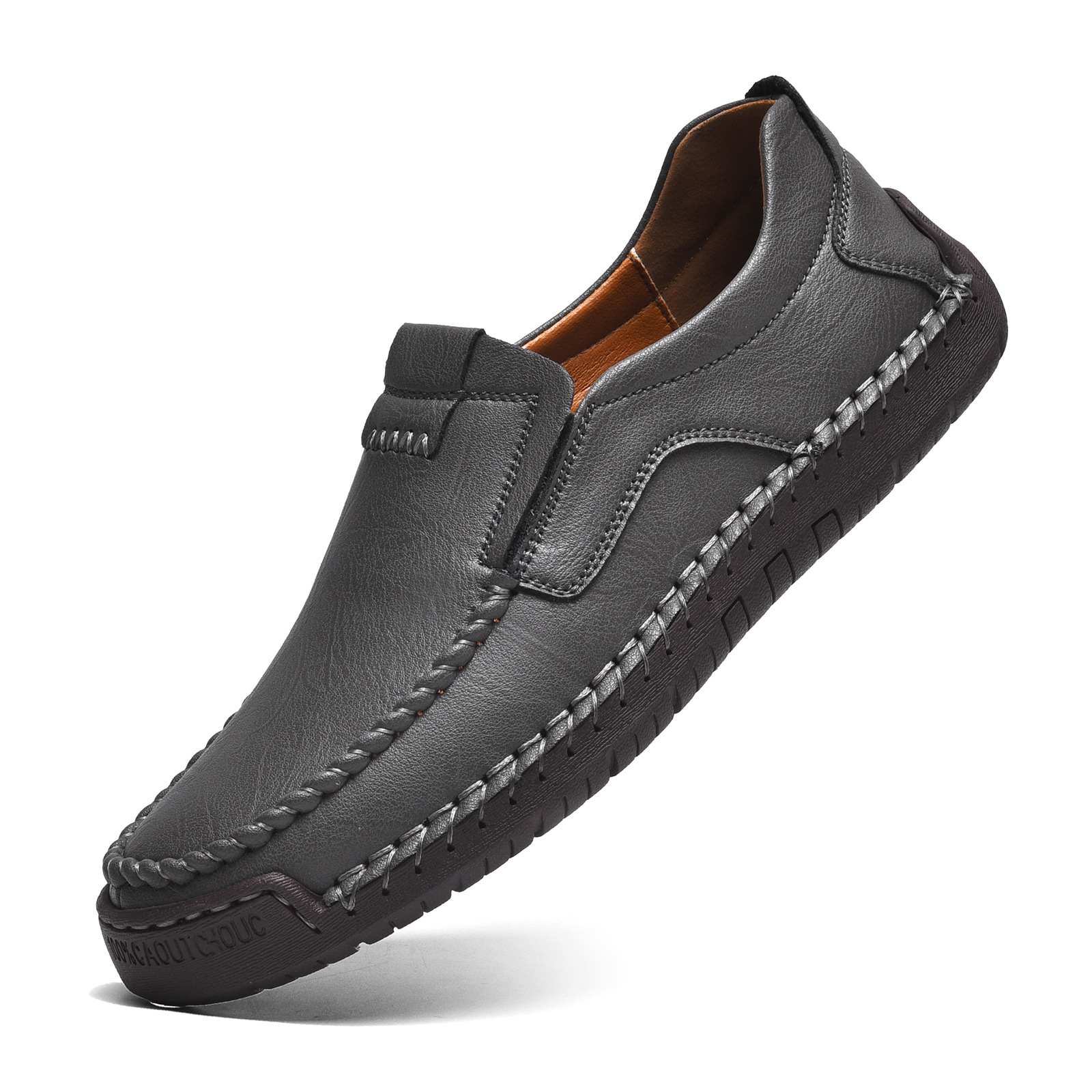 Men's handcrafted genuine leather orthopedic loafers with arch support