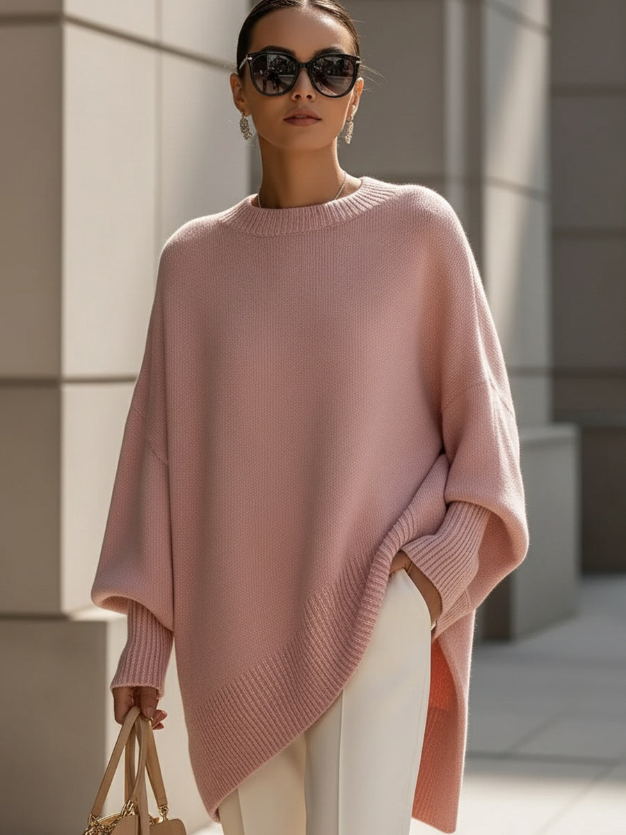  Women's Merino Wool Oversized Knit Poncho Sweater