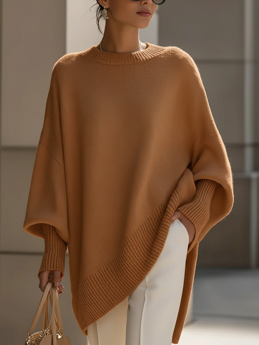  Women's Merino Wool Oversized Knit Poncho Sweater