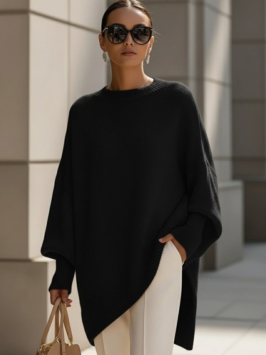  Women's Merino Wool Oversized Knit Poncho Sweater