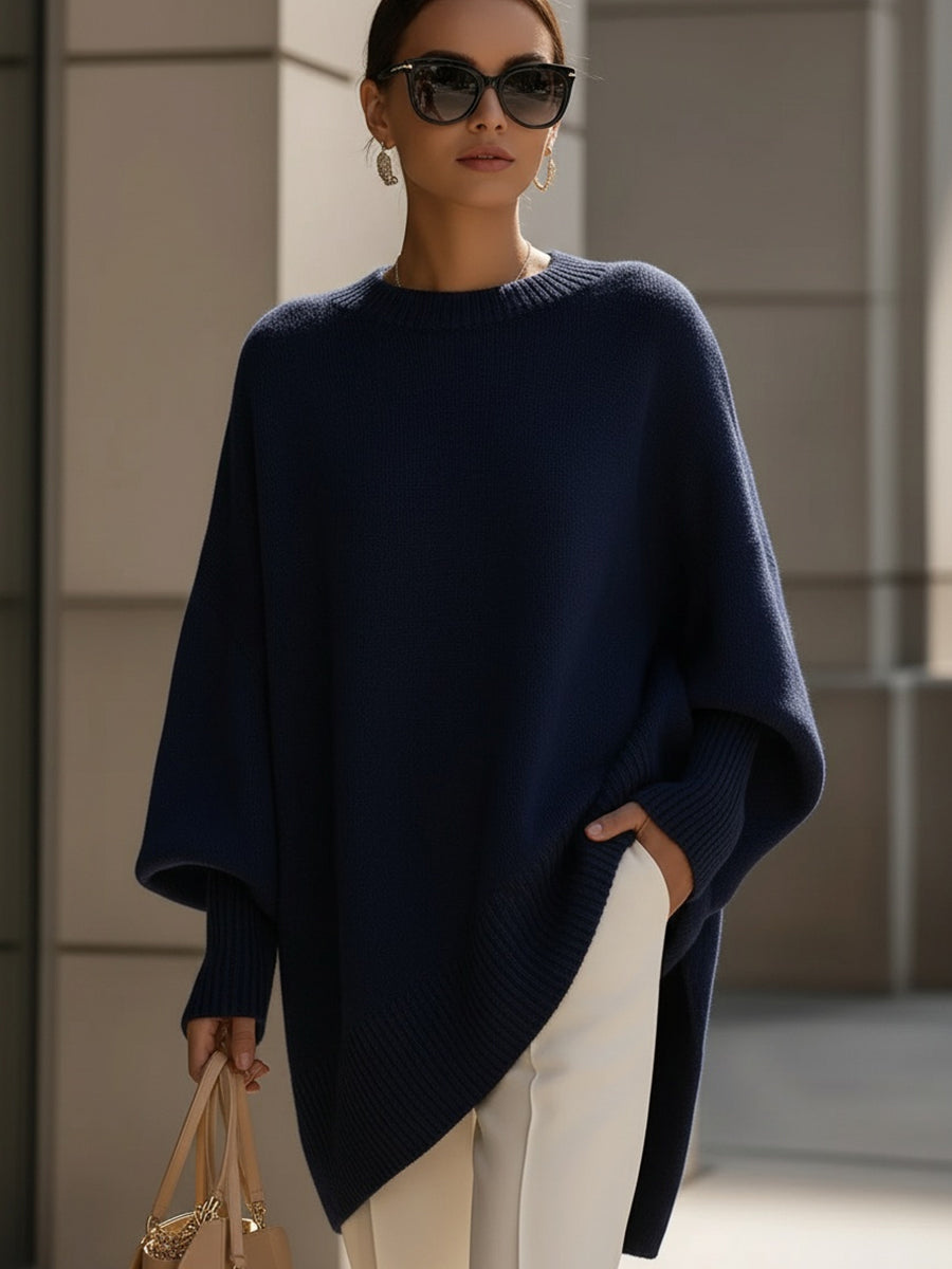  Women's Merino Wool Oversized Knit Poncho Sweater