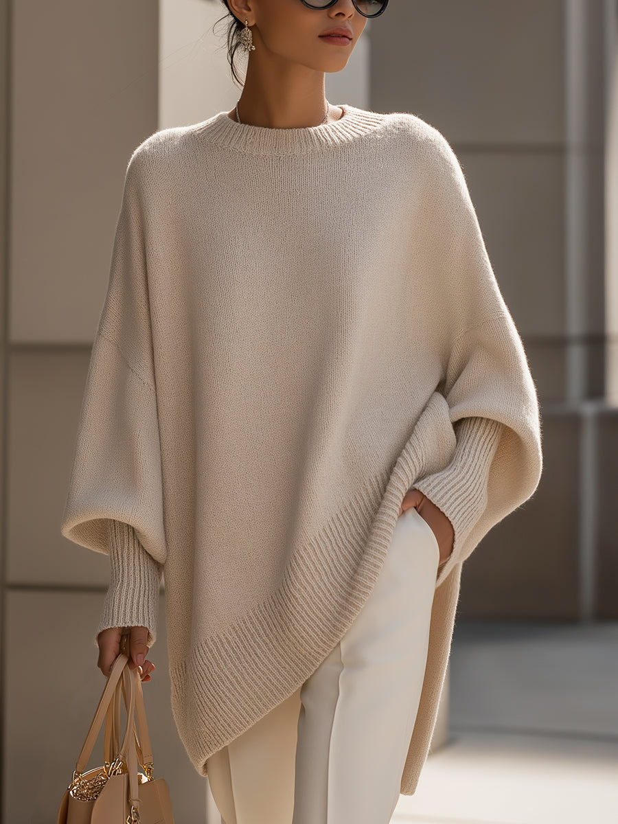  Women's Merino Wool Oversized Knit Poncho Sweater