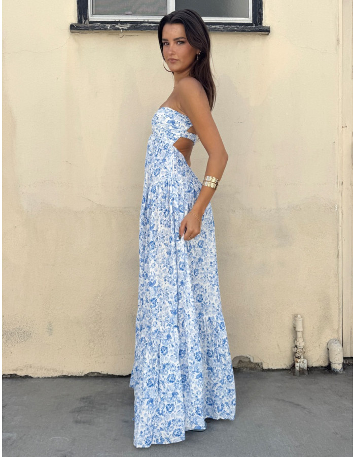 Sexy off-shoulder floral maxi dress